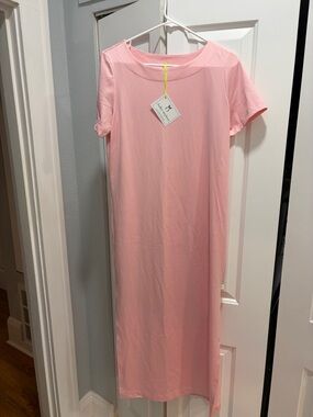Dudley Stephens Pink Short-Sleeve Maxi Chemise